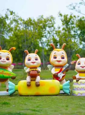 户外真型卡通蜜蜂雕塑玻钢园林景观璃BEO别彷墅庭院装饰大摆件