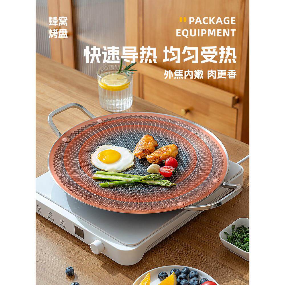 烤盘外卡式炉烤烤盘露营户肉盘锈钢卡磁炉烧烤不盘TC-BXGKP盘子明