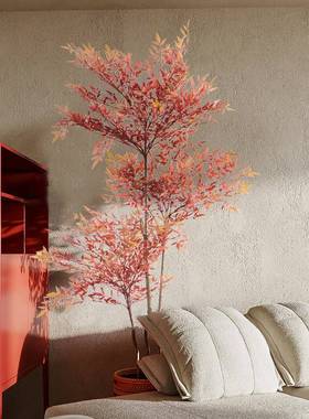 北欧in型s风仿真植物盆景栽南天竹室客厅QEY内大装饰造假绿植盆景