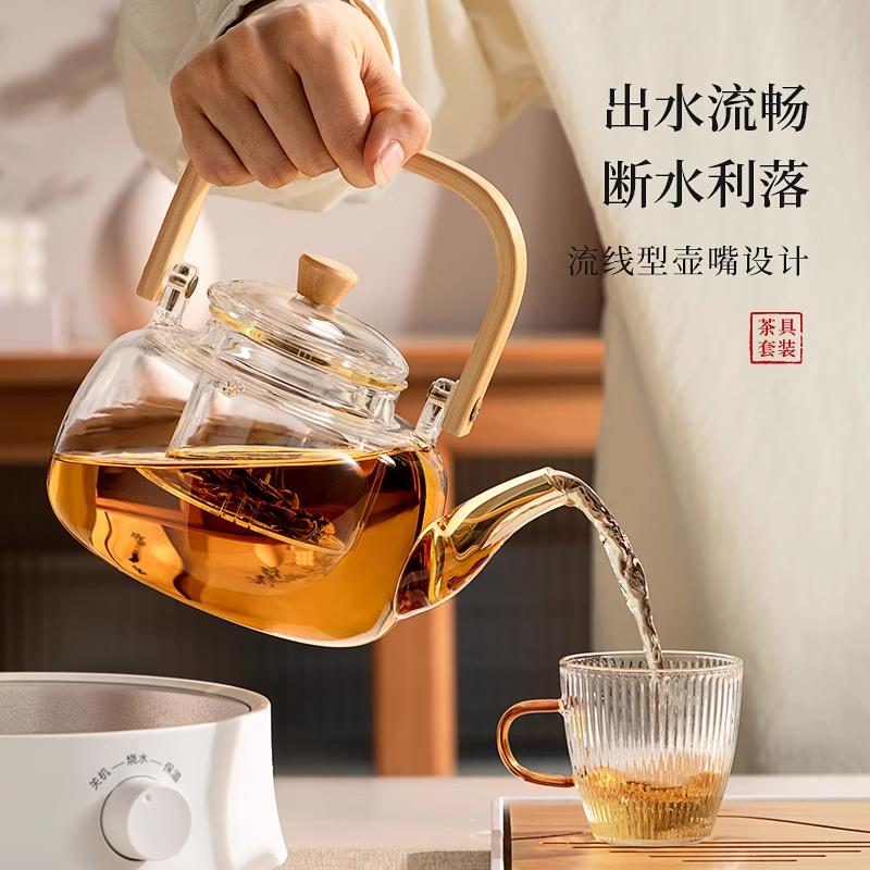 黑晶炉煮壶52KH1055-5家用提梁烧水壶泡茶茶壶茶水分离茶具02新款