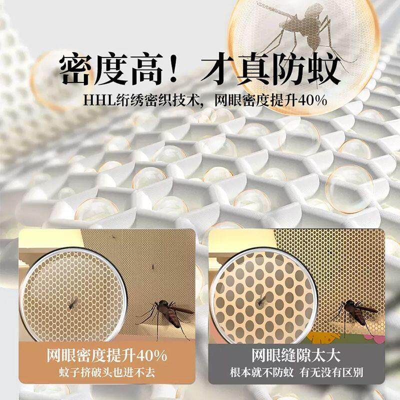 防蚊蚊帐家用古包卧室摔婴儿童学生蒙防床上帐加33篷可挂双开门密