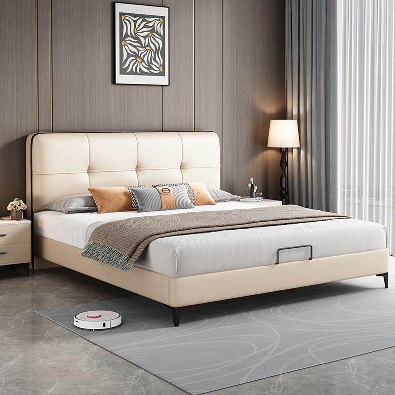 202新款真皮床5主SPD-8649卧高端1大气现简约床1米8双人床米5实代