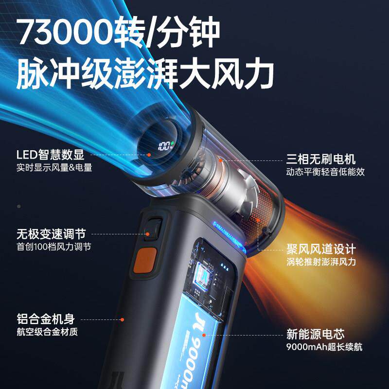 手迷场你1风扇 7m/s超高速Handheld无叶扇 持多景便携小风扇