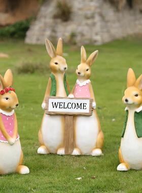 动迎宾卡通物兔子042雕庭院花外园装饰户学校布置造景创意落地塑