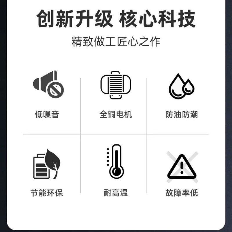 抽油烟机芯强力静音大吸力风机排风扇烟罩商用厨房通用蜗牛电机