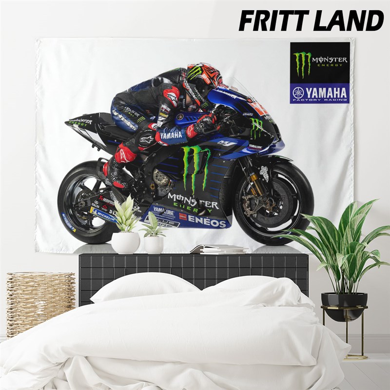 魔爪雅马哈MOTOGP机车摩托赛车车队周边装饰海报背景墙布挂布挂毯