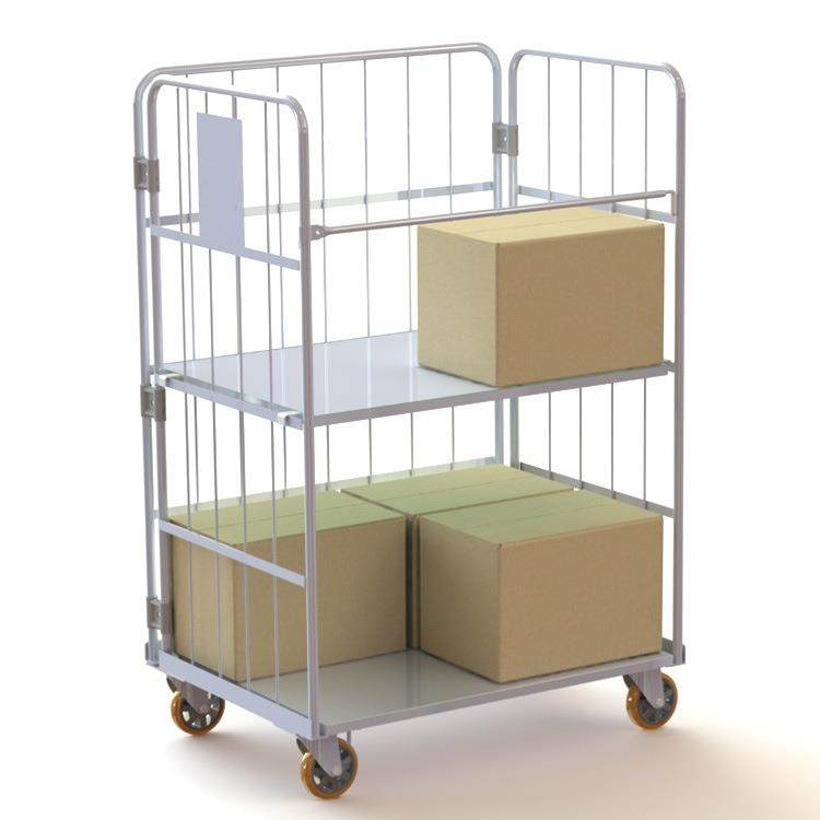 物流手推车三面围栏网格笼车可加隔板折叠式仓库分拣车,商业/办公家具,平板手推车/工具车/爬楼机,淘宝优惠券,粉丝福利购,淘宝优惠卷