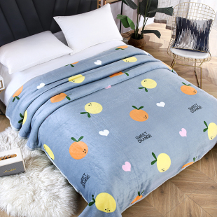 冬季法兰绒毛毯双面绒午睡空调盖毯单双人铺床加绒床单珊瑚绒毯子