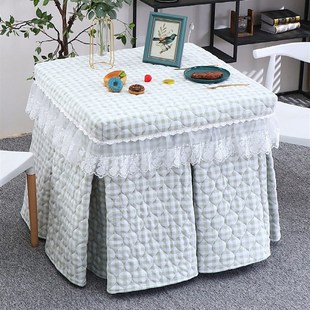 正方形取暖烤火桌子罩套麻将机桌布烤火罩电暖炉套家用裙式 烤火被