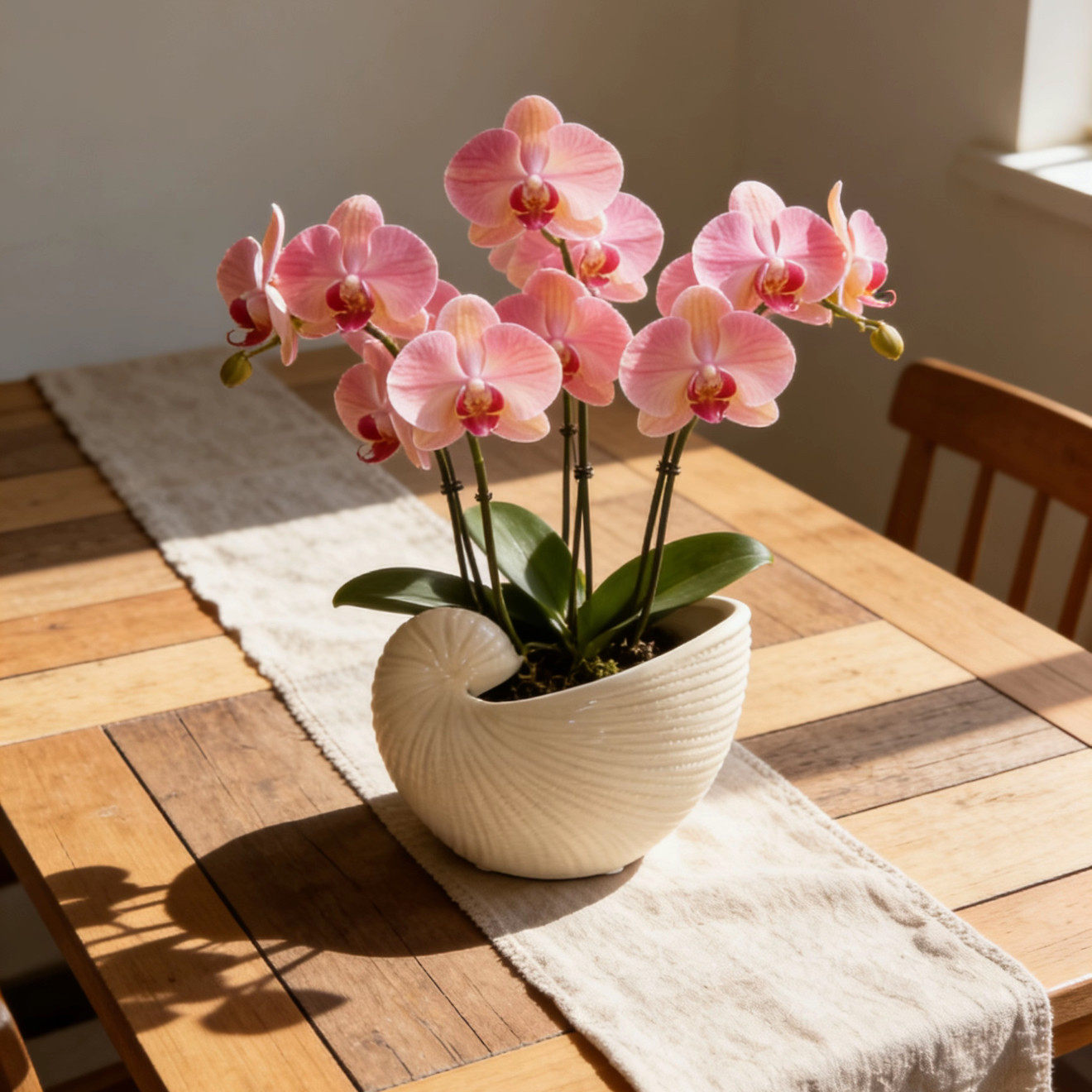 北欧陶瓷浮雕花冰裂釉蝴蝶兰花盆复古家居软装轻奢艺术透气简约