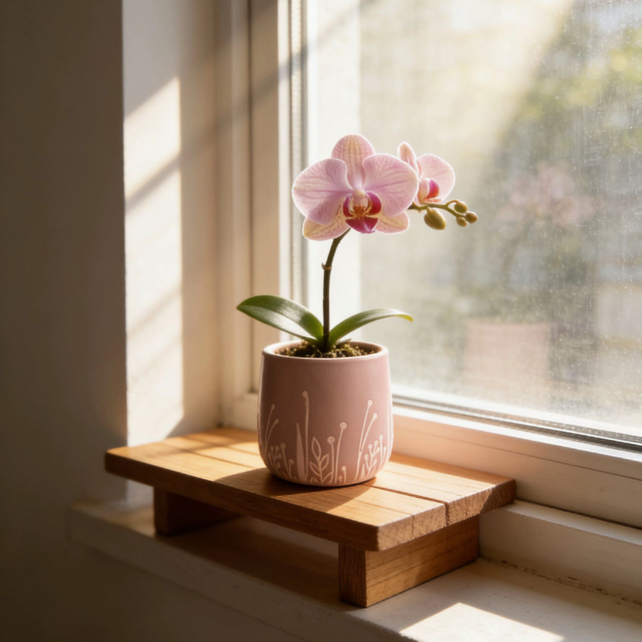 北欧陶瓷浮雕花冰裂釉蝴蝶兰花盆复古家居软装轻奢艺术透气简约
