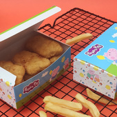 底部手折上校鸡块盒子 一次性鸡翅鸡块纸盒打包盒个