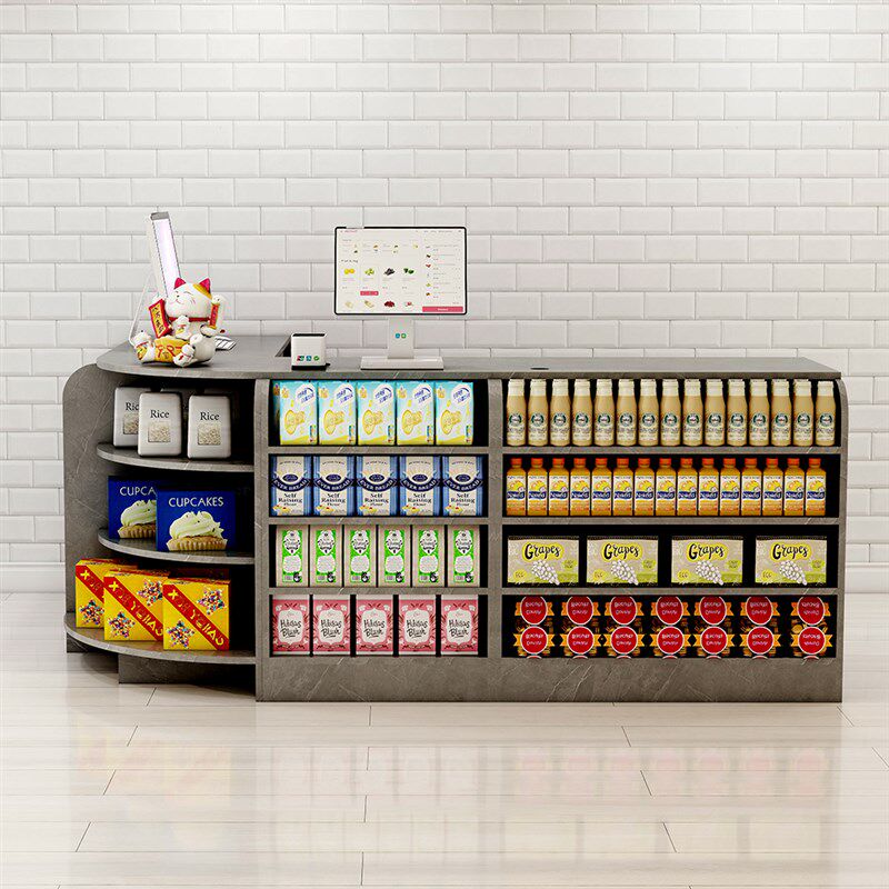 心妍家超市收银台柜台吧台前台小型电脑桌迷你转角小零食货架