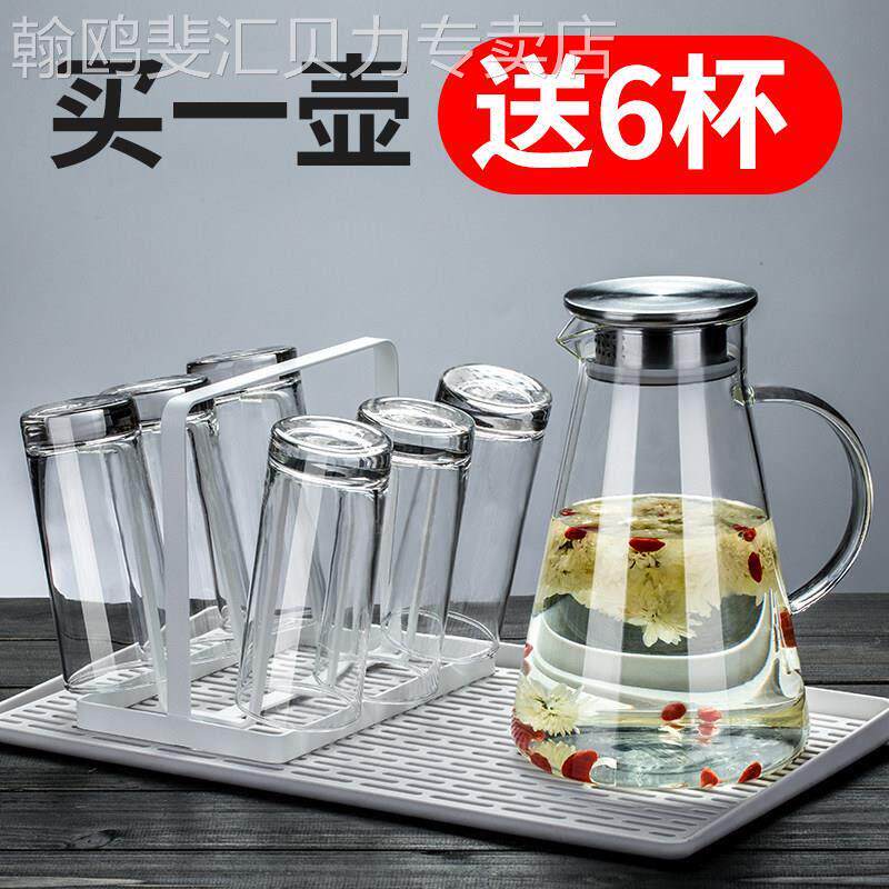 冷水壶玻璃家用果汁壶大容量耐热防爆耐高温凉水杯茶壶冷水壶套装