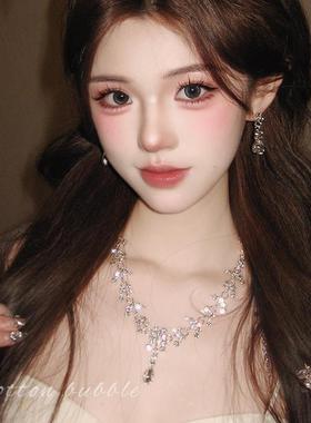 矜贵千金感锆石水滴项炼女高级感吊坠锁骨炼宴会气质新娘礼服配饰