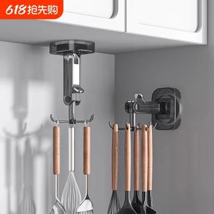 置物架收纳架锅铲勺子铲子挂架免打孔架子 厨房旋转吸盘挂钩壁挂式