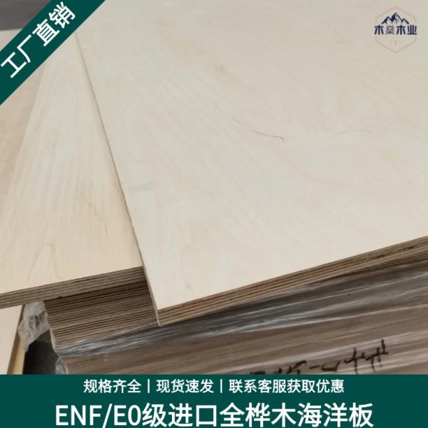 进口E0级环保生态桦木海洋板防水板实木多层板家具胶合板整张定制