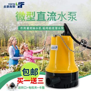 直流水泵12V24V微型水泵家用抽水机农用浇地小型潜水泵船用舱底泵