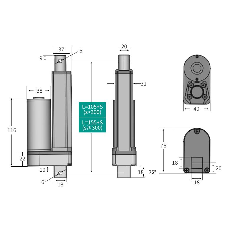 电动推杆伸缩杆SXTL小型直流往复12v大推力24v工业升降电推杆电机