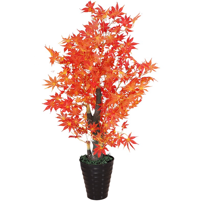 仿真植物银杏红枫树室内外大型落地盆栽景塑料装饰树假树假造景树