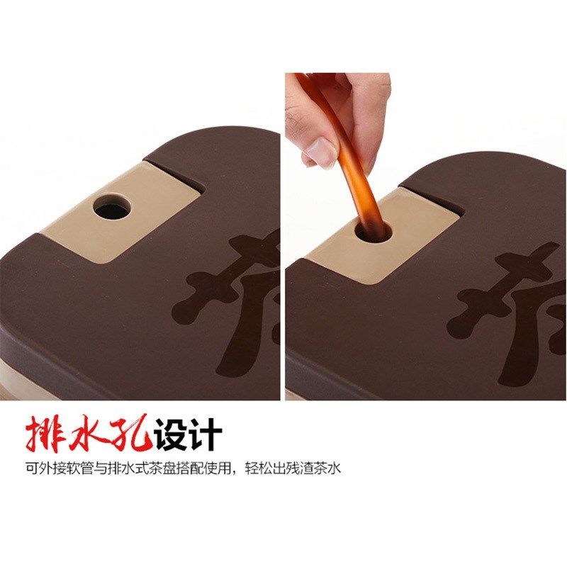 家用塑料茶水桶 弹盖茶渣桶功夫茶具茶台垃圾桶 排水茶桶