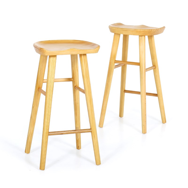 欧式吧台椅凳子实木高脚凳个性吧凳木质吧椅酒吧咖啡厅高吧凳家用