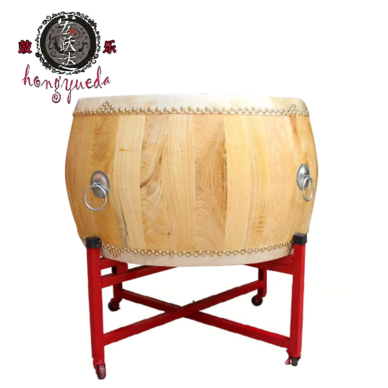 16/18/20/24寸椿木鼓白茬大鼓黄牛皮战鼓原木色鼓寺院鼓法器小鼓