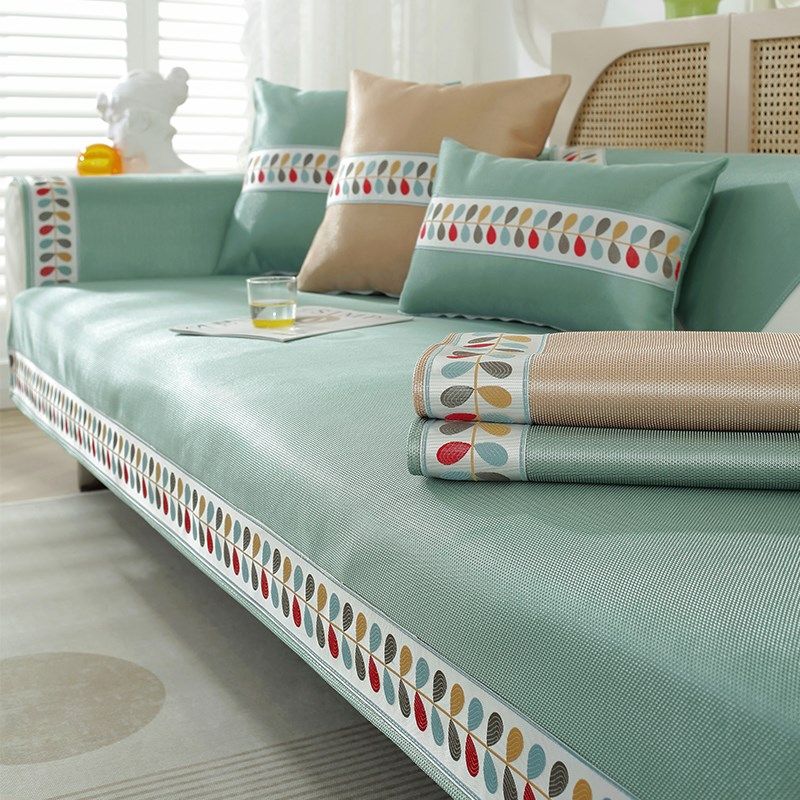 夏季冰丝沙发垫凉席防滑坐垫现代防滑夏天款沙发罩巾盖定制,居家布艺,沙发垫,淘宝优惠券,粉丝福利购,淘宝优惠卷