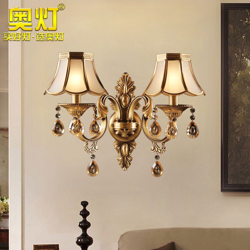 奥灯头欧式水晶壁灯地中海过道玄关阳台走廊墙灯床头壁灯25
