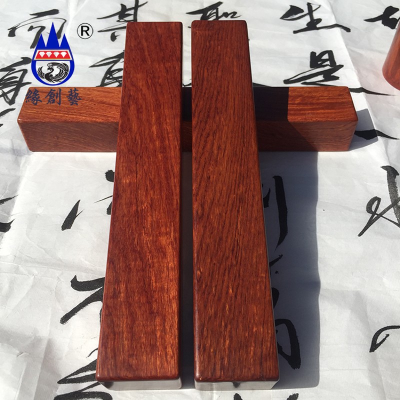 红木镇纸缅甸花梨原实木质大果紫檀整木老料素面30cm大号压书镇尺