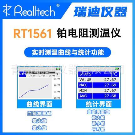 厂家直销RT1561瑞迪高精度铂电阻温度表0.1℃测温准确度含税运