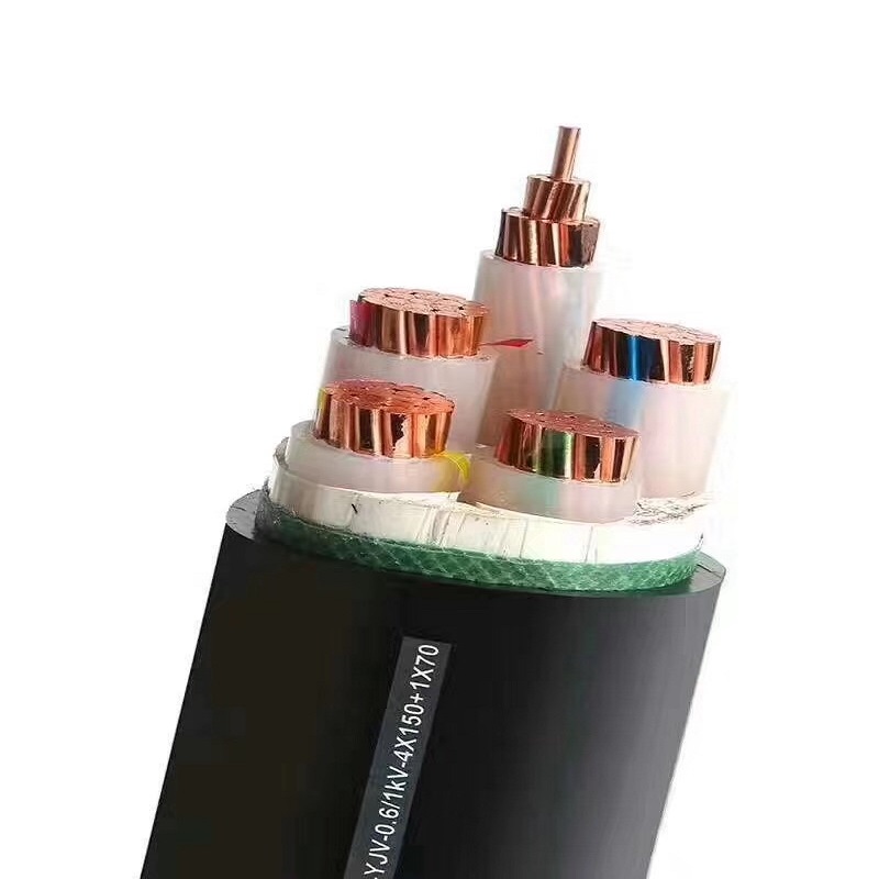 YJV动力电力电缆2   5芯三相四线10平方1架空硬铜芯阻燃+1