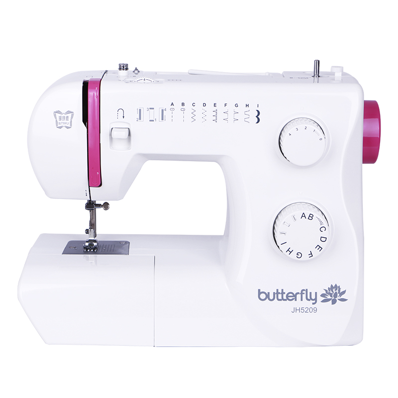 蝴蝶牌缝纫机JH5209家用小型电动缝纫机带锁边多功能老式缝纫机