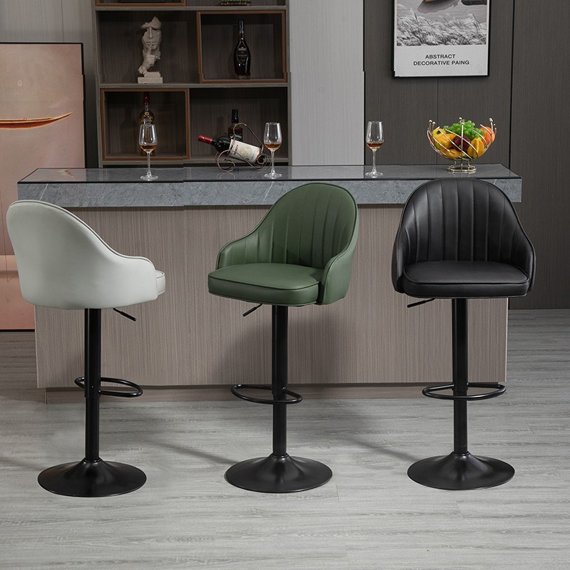 吧台椅家用高脚凳升降旋前台转收银台靠背酒吧椅高吧凳商用珠宝椅
