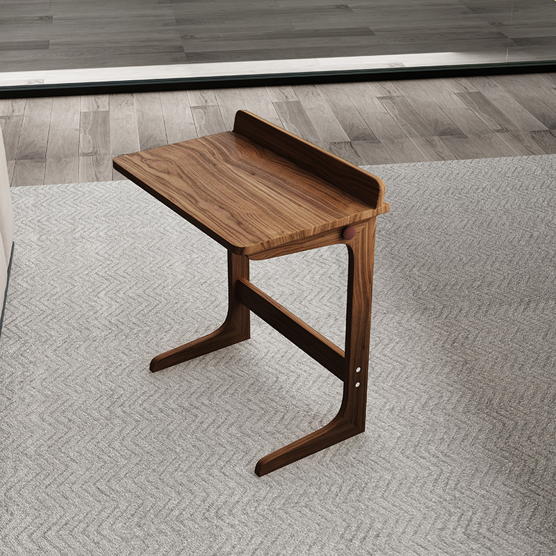 黑胡桃木边几小茶几实木沙发边桌可移动迷你床边桌子小书桌电脑桌