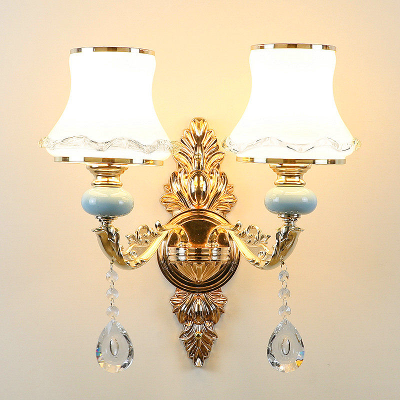 水晶客厅壁灯欧式卧室会所背景墙奢华壁灯现代床头灯过道灯
