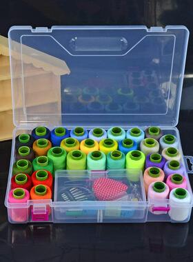 34色大款针线 线盒套装家用缝纫线 线彩色黑白色缝衣线 线家用收