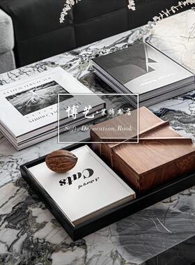 样板间真书高档装饰艺术画册样板房书房书架书桌面仿真道具书摆件