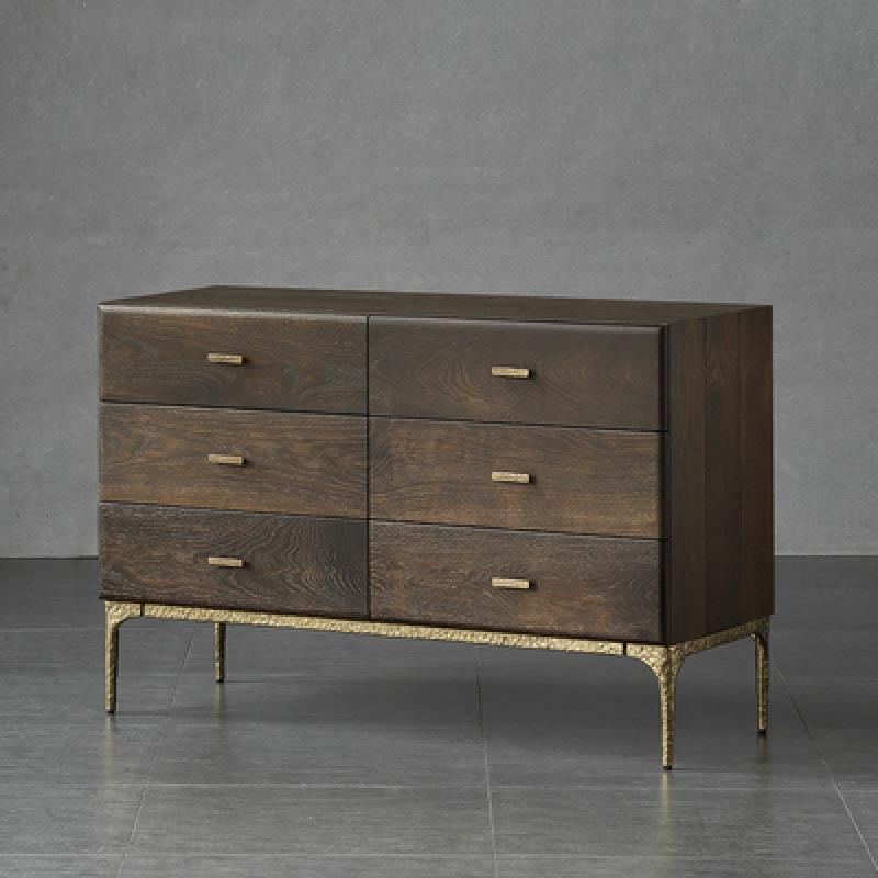 覆古六斗柜实木装饰柜工业风客厅餐柜北欧表情储物收纳柜玄关柜