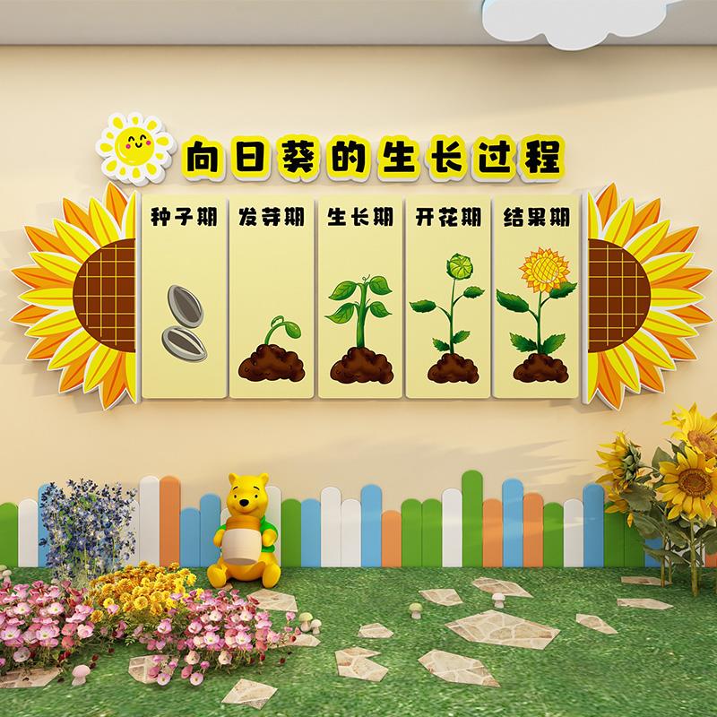 向日葵生长过程幼儿园班级教室墙面装饰布置立体文化创意艺术墙贴
