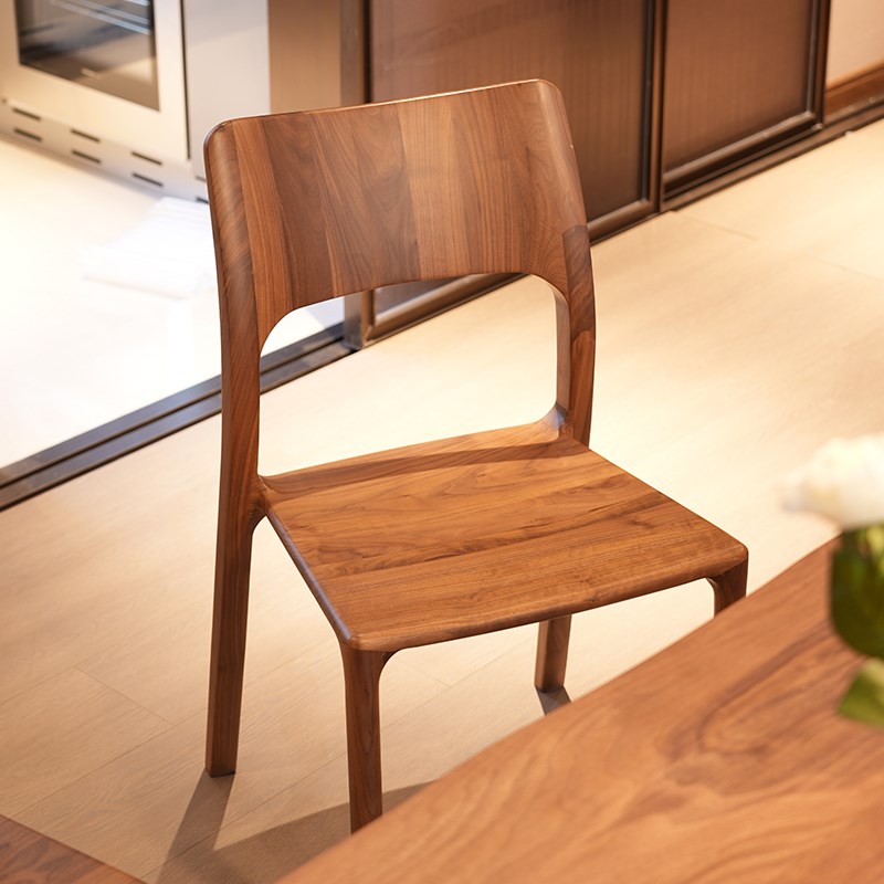 岚山椅北美黑胡桃木餐椅全实木椅子家用现代简约书桌椅休闲靠背椅