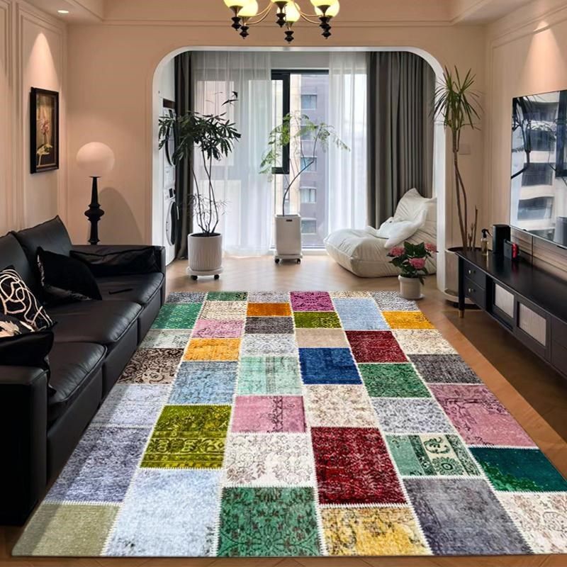 法式复古地毯客厅沙发茶几毯绿色中古风彩色多巴胺易打理卧室地垫,居家布艺,地毯,淘宝优惠券,粉丝福利购,淘宝优惠卷