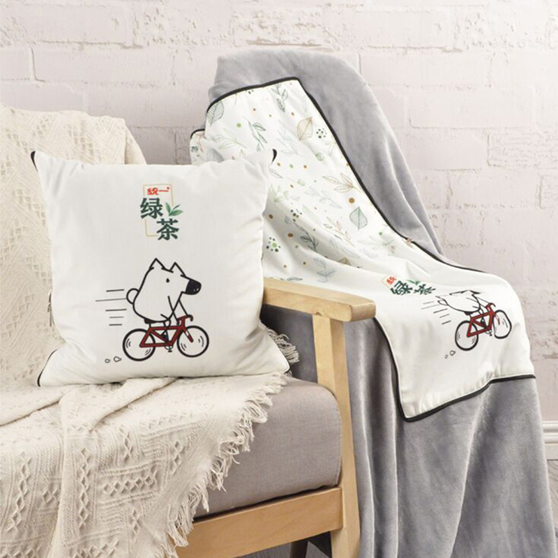 diy图片定制抱枕毯子两用靠枕珊瑚绒毯二合一车载大号被真人照片
