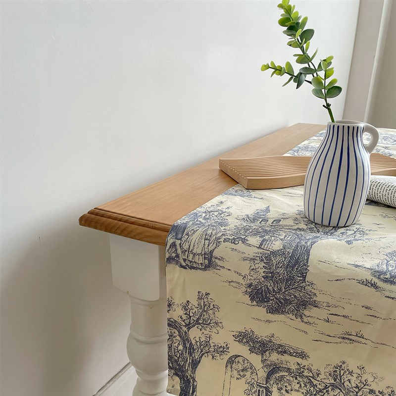 茹伊印花】in风法式复古高级感桌旗餐边柜餐桌茶桌盖布床旗