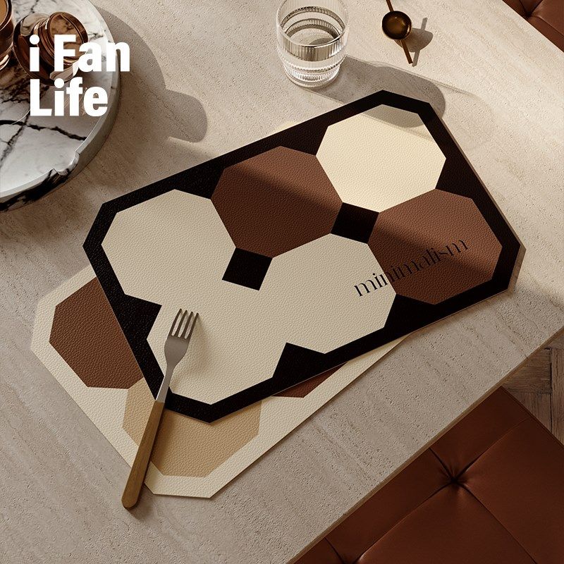 范店几何印象皮革西餐垫碗垫杯垫隔热餐垫家用防烫防水防油餐桌垫,居家布艺,餐垫,淘宝优惠券,粉丝福利购,淘宝优惠卷