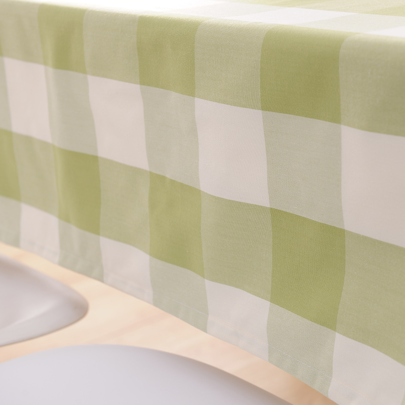地中海茶几桌布布艺格子布餐桌布长方形in少女心正方形家用台布