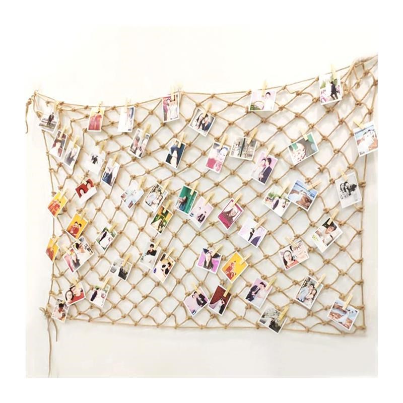 照片墙麻绳网格挂饰背景墙壁饰幼儿园环境创意布置墙面装饰品