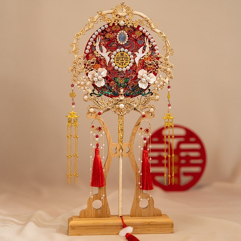 团扇结婚新娘di材料包手工婚礼秀禾服喜扇高级成品面刺绣,家居饰品,工艺扇/团扇/喜扇/折扇,淘宝优惠券,粉丝福利购,淘宝优惠卷