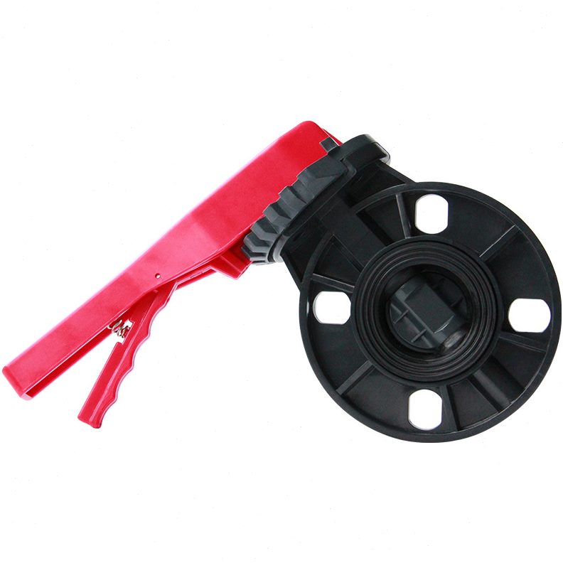 PVC对夹式蝶阀UPVC法兰式蝶阀塑料手柄蝶阀化工给水管道法兰阀门