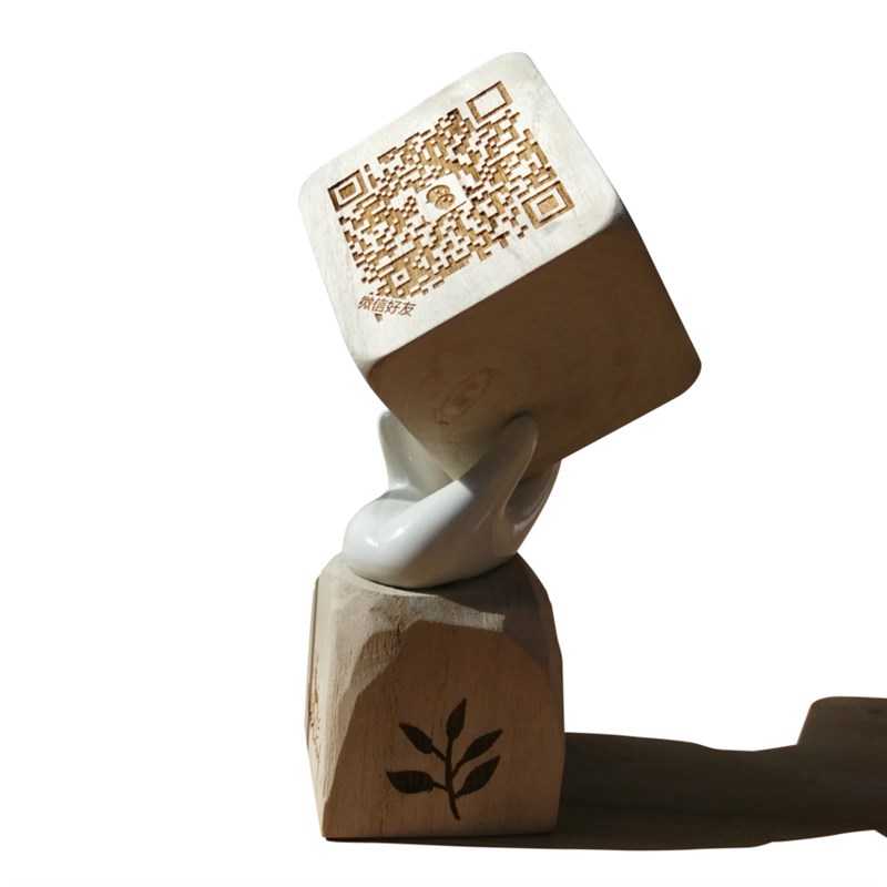 二维码支付牌木块雕刻标价牌支付宝收款提示牌台卡展示牌定制